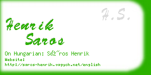 henrik saros business card